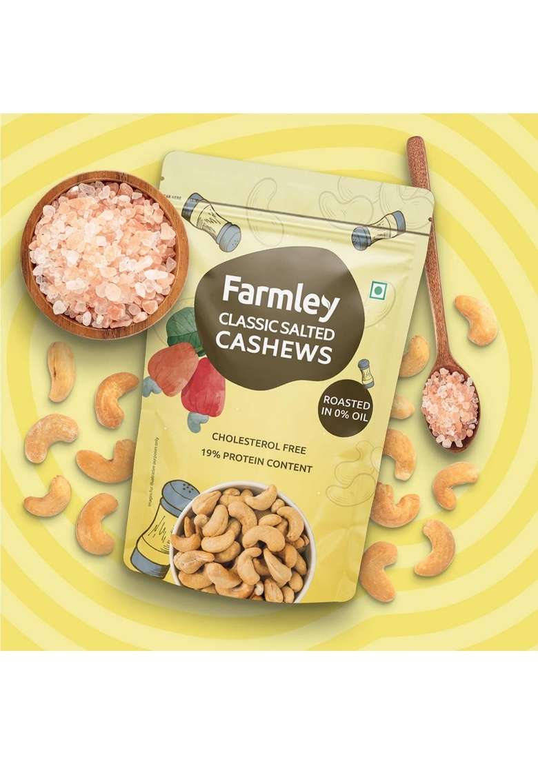 Farmley Roasted Salted Flavour Cashews 160G I Rich In Protein Magnesium And Phosphorus No Artificial Colours - Indya