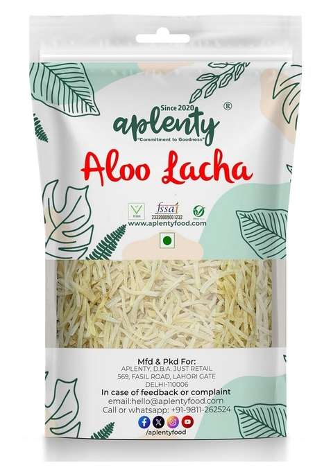 Youpick Aplenty Aloo Lacha Ready To Fry 200 Gm | Dry Potato Sticks Crunchy Tasty Plain Aalu Lachha Healthy Wafers Suitable For Fasting Sev