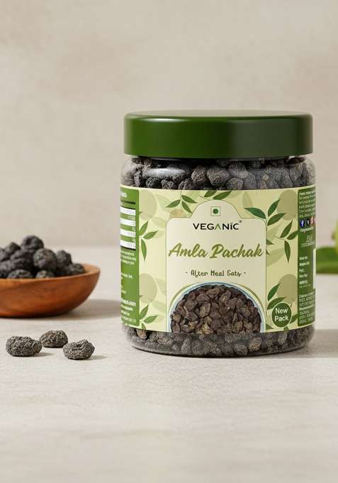 Veganic Organic Amla Pachak Salted | Dried Khatta Aamla Gooseberry Tangy Avla 400 Grams