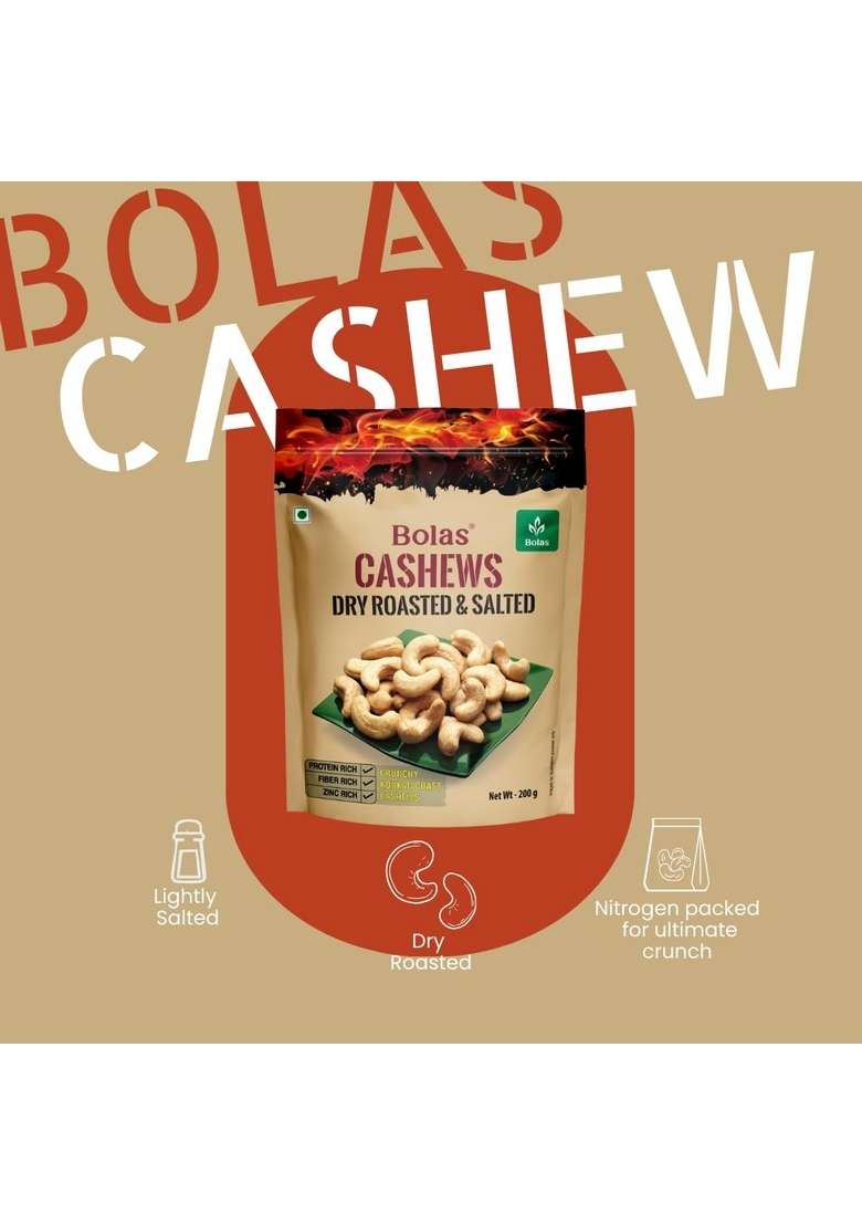 Bolas Salted And Roasted Cashews 200G - Indya