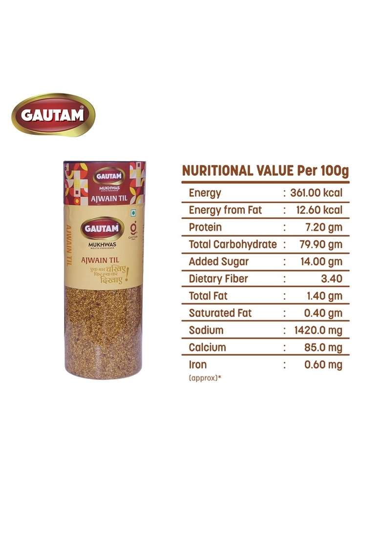 Gautam Ajwain Til Mukhwas 525G Bottle Pack Of 1 - Indya