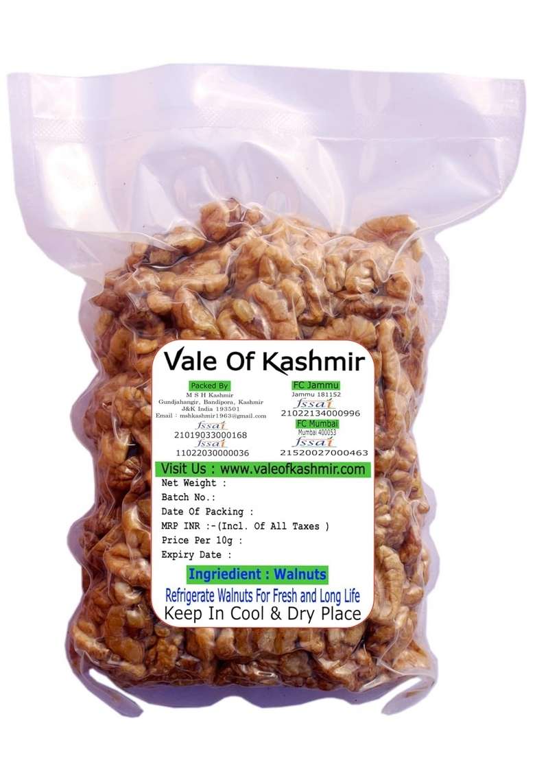 Vale Of Kashmir Walnut Kernels Brown Halves Without Shell 500 G Akhrot Giri Kashmiri Walnuts - Indya