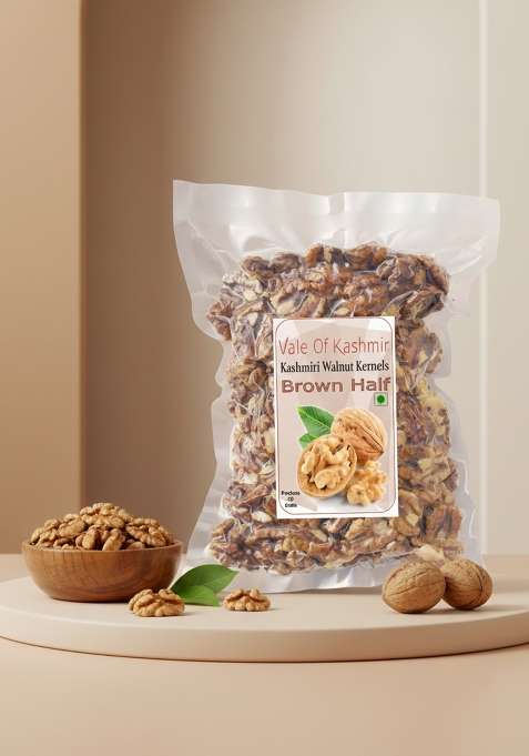 Vale Of Kashmir Walnut Kernels Brown Halves Without Shell 500 G Akhrot Giri Kashmiri Walnuts