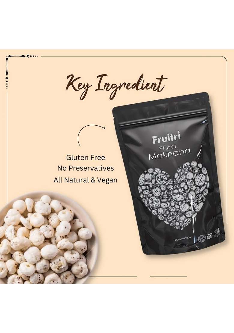Fruitri Premium Fox Nuts Phool Makhana Plain 400G Pack Of 4 - Indya
