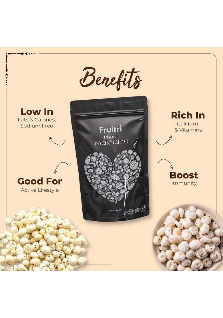 Fruitri Premium Fox Nuts Phool Makhana Plain 400G Pack Of 4 - Indya