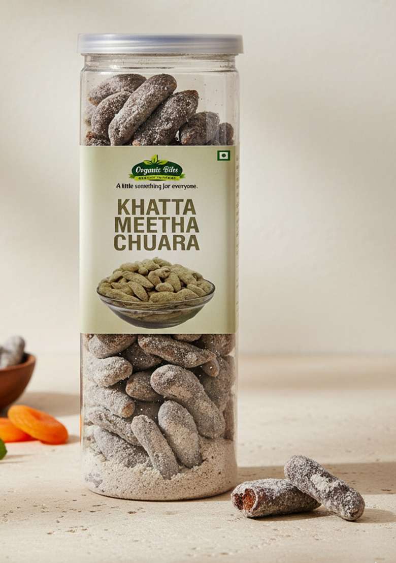 Organic Bites Khatta Meetha Chuhara Pachak I Chatpata Kajur Sour Dates 200 Gm Jar Pack - Indya