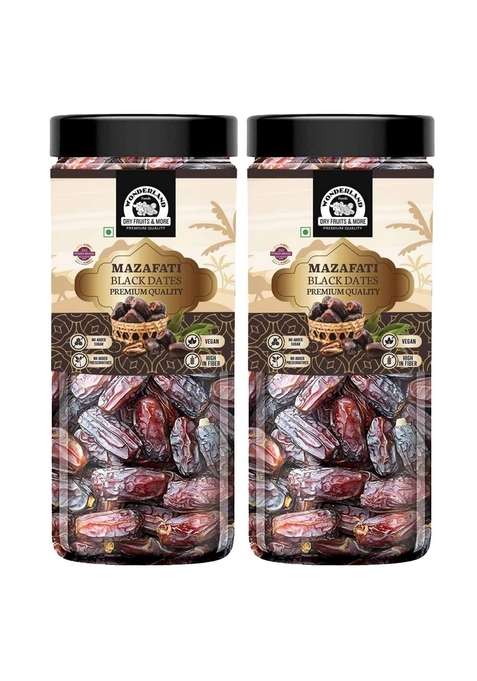 Wonderland Foods Device 800G 400G X 2 Dry Fruits Mazafati Dates Jar | Healthy Nutritious Soft Khajoor Khajur Rich In Iron Fibre Vitamins