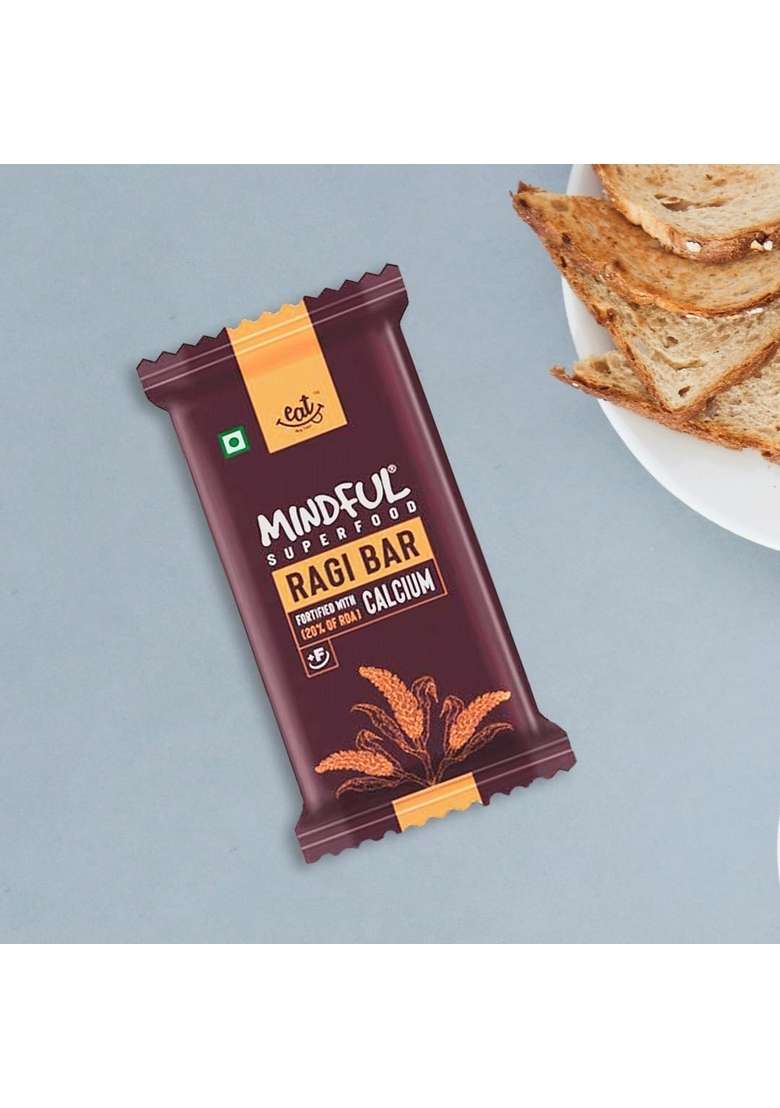 Eat Anytime Mindful Healthy Energy Ragi Bar | Gluten Free High Fiber Sugar Protein Breakfast 600Gm 24Pcs Of 25Gm - Indya