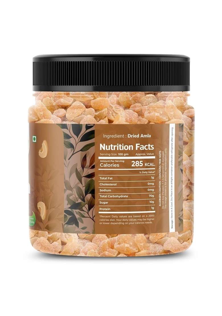 Raleigh Nuts Dried Amla Candy | Organic Indian Gooseberry Fruit Sugar Free Preservative Rich In Vitamin C Antioxidants Immunity Booster 200Gm - Indya