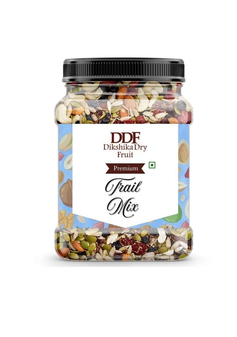 Dikshika Dry Fruits Premium Trail Mix 1 Kg | Healthy Mixed Nuts With Health 7 Superfoods Cashews Cranberries Sunflower Seeds Pumpkin Black Green Raisins - Indya