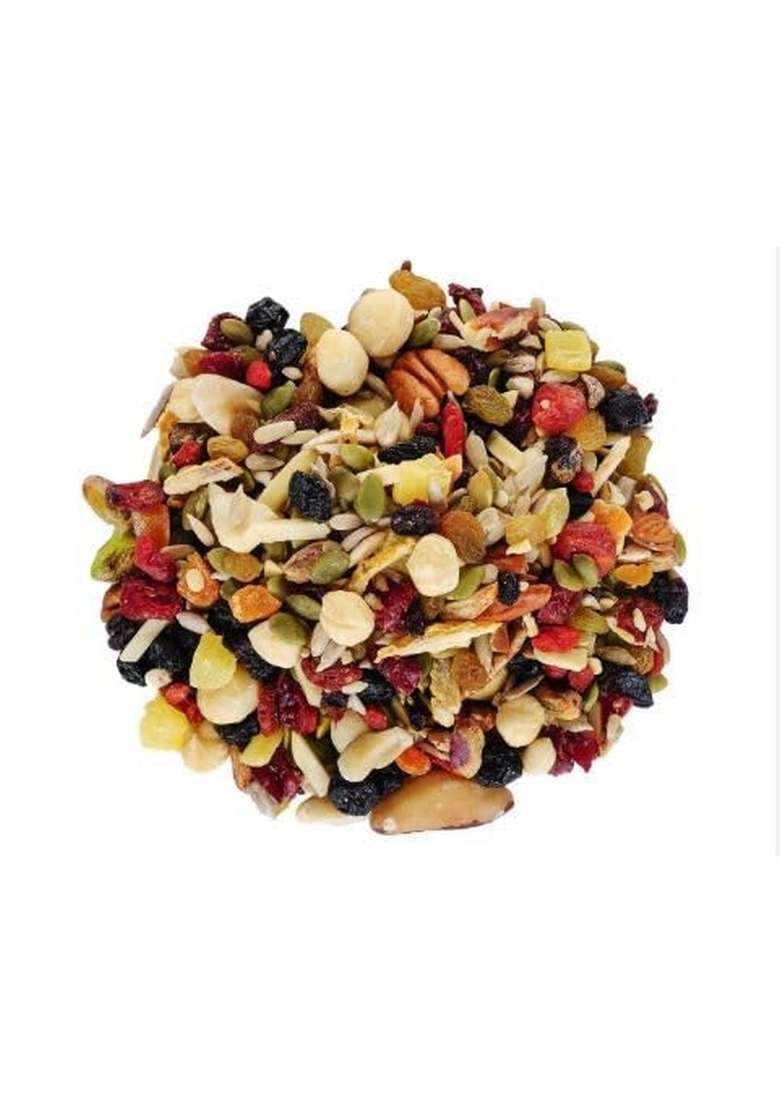 Dikshika Dry Fruits Premium Trail Mix 1 Kg | Healthy Mixed Nuts With Health 7 Superfoods Cashews Cranberries Sunflower Seeds Pumpkin Black Green Raisins - Indya