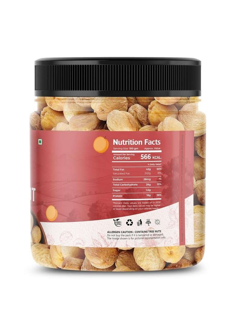 Nudrytion Delight Premium Afghani Dried Apricots | Soft Juicy Naturally Sweet Sun Khubani Rich In Fiber Iron Vitamin A Healthy Snack Airtight Jar Pack 250 Gm - Indya