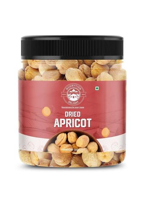 Nudrytion Delight Premium Afghani Dried Apricots | Soft Juicy Naturally Sweet Sun Khubani Rich In Fiber Iron Vitamin A Healthy Snack Airtight Jar Pack 250 Gm
