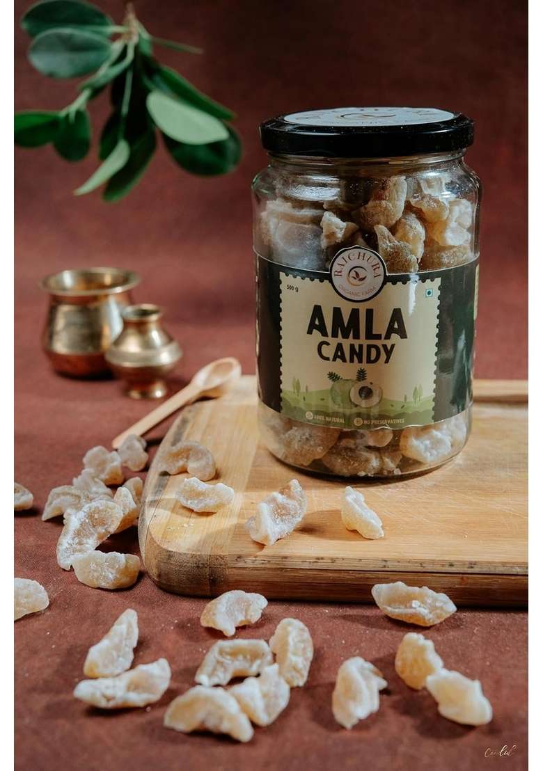 Raichura Organic Farm Amla Candy 500G – Rich In Vitamin C Antioxidants Homemade With Black Salt Natural Digestive Snack Chemical Free Boosts Immunity Healthy Refreshing Treat - Indya