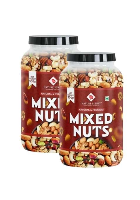 Nature Purify Mixed Dry Fruits 1Kg Almond Cashew Kishmish Apricots Pumpkin Sunflower More