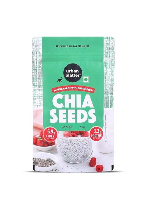 Urban Platter Black Chia Seeds 200G Rich In Omega 3 Fibre Protein | Superfood