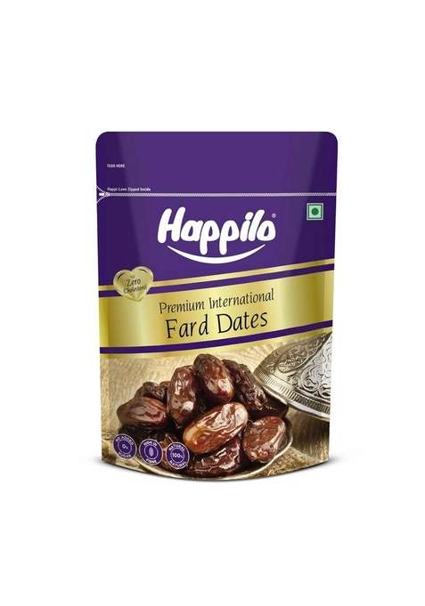 Happilo Premium International Fard Dates 500G | Khajur Khajoor Dry Fruits No Added Sugar In Fresh Healthy Snacks Pack Of 1