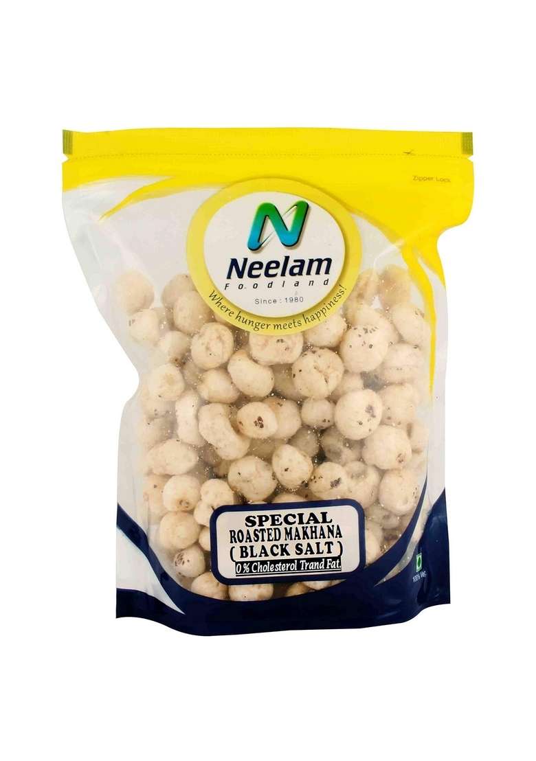 Neelam Foodland Roasted Makhana Black Salt 70G - Indya