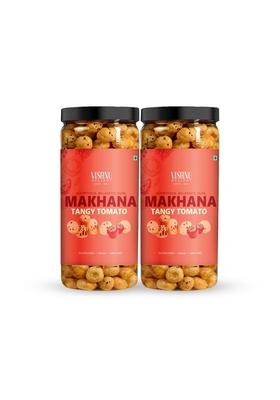Vishnu Delight Tomato Treat Organic Roasted Makhana 80G Each Pack Of 2 Tangy Flavored Perfect Snack For Those Who Love The Taste Fresh Tomatoes
