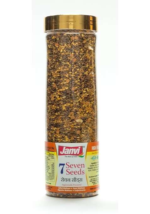 Janvi Foods Seven Seeds Mukhwas 200G | Mouth Freshener After Meal Snack Of Seed