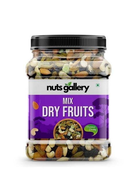 Nuts Gallery Premium 100 Natural Mix Dry Fruits 500 Gm With Almonds | Cashew Kishmish Apricot Black Raisins Dried Kiwi And