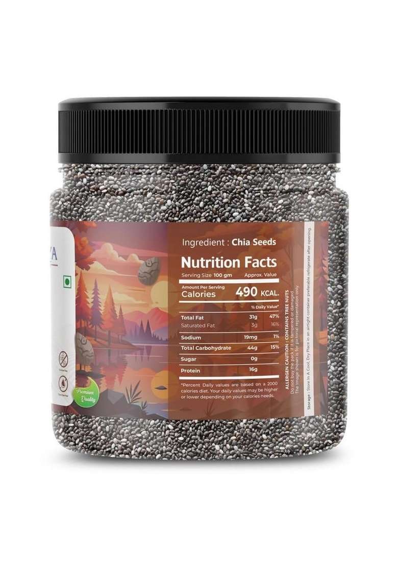 Mishiya Mart Chia Seeds For Weight Management | Rich In Calcium Protein Fibre Clean Eating Antioxidant 1Kg - Indya