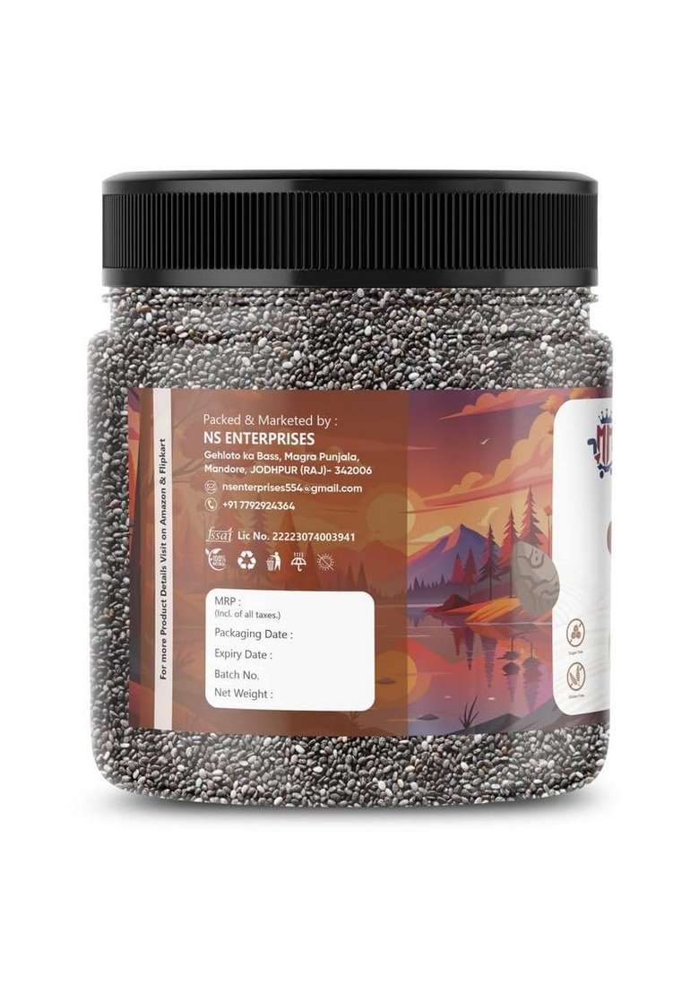 Mishiya Mart Chia Seeds For Weight Management | Rich In Calcium Protein Fibre Clean Eating Antioxidant 1Kg - Indya