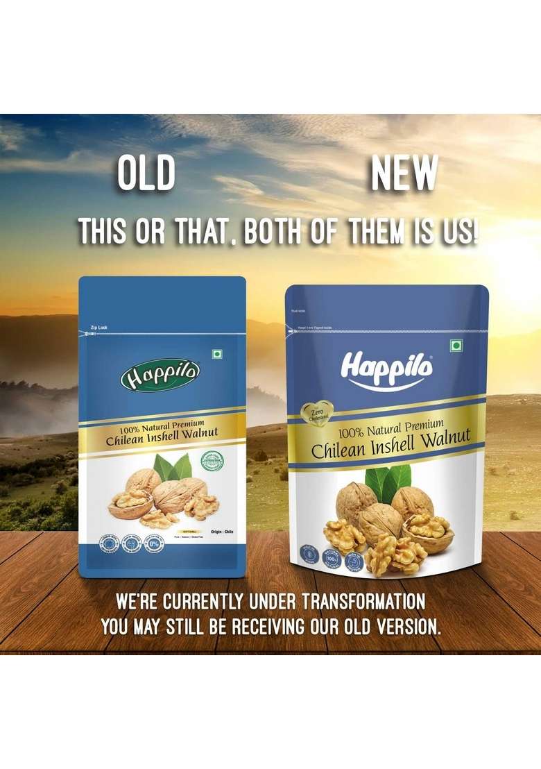 Happilo Premium Inshell Dried Walnut 500G | Akhrot Giri Dry Fruits Healthy Snacks Large Size With Shell Rich In Protein Antioxidants Source Of Omega 3 - Indya