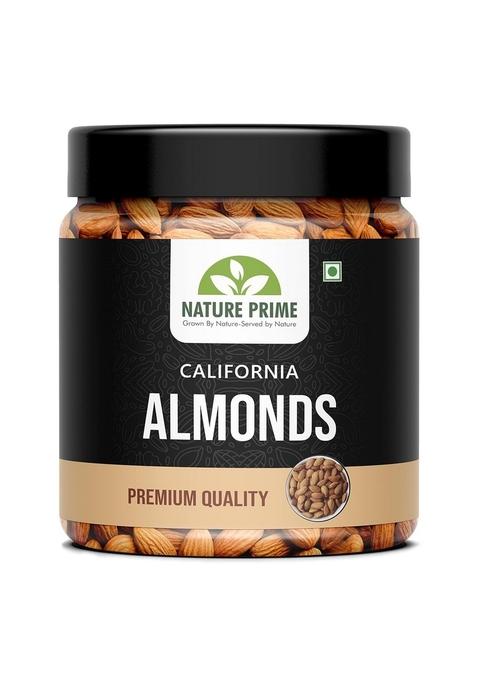 Nature Prime 100 Natural Premium Californian Almonds 500 Gm | Rich In Fiber And Protein| Value Pack Pouch