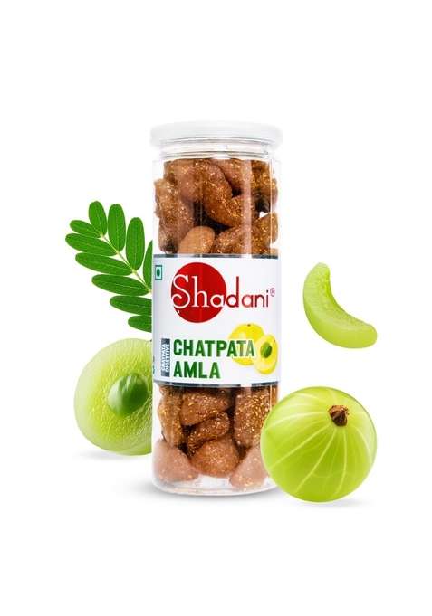 Shadani Chatpata Amla 200G Dried Candy | Fruit Snacks Indian Gooseberry Salty Spicy Chatpati Tangy Chewy Digestive Vitamin C Rich Healthy Snack