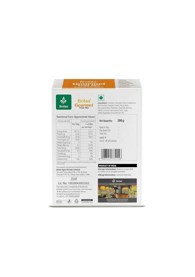 Bolas Gourmet Trail Mix 200 Gram - Indya