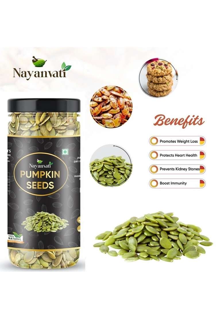 Nayanvati Raw Seeds Combo Pack – Muskmelon Watermelon Pumpkin Sunflower 100G Each Total 400G High Protein Healthy Snack - Indya