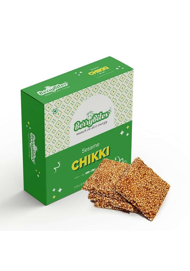Delight Berrybites Sesame Chikki | Til Ellu With Jaggery Traditional Indian Sweet No Preservatives Or Colors Natural Gajak| Gazak 800G Pack - Indya