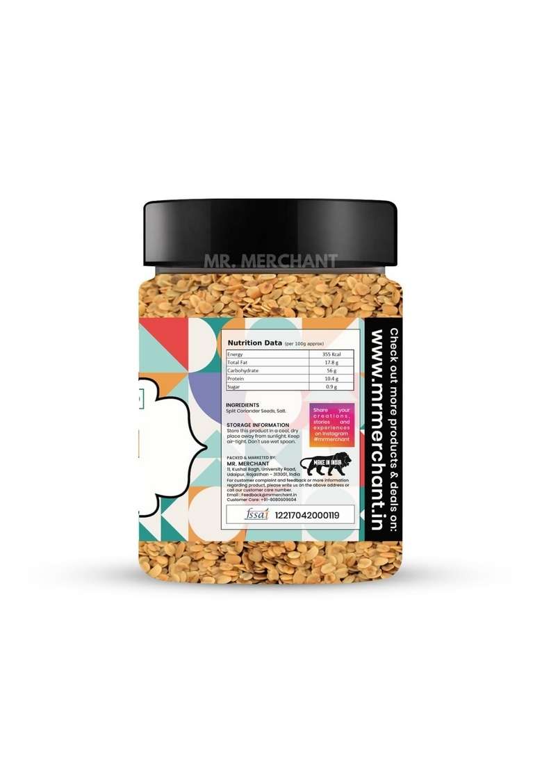 Mr Merchant Roasted Dhana Dal 300G Split Coriander Seeds Mildly Salted - Indya