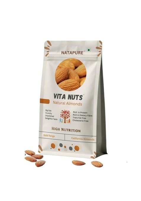 Natapure Natural Almonds | 100 Pure Quality Rich In Protein Fiber Healthy Fats Ideal For Snacking Baking Cooking Nutrition Non Gmo Chemical Free 200G