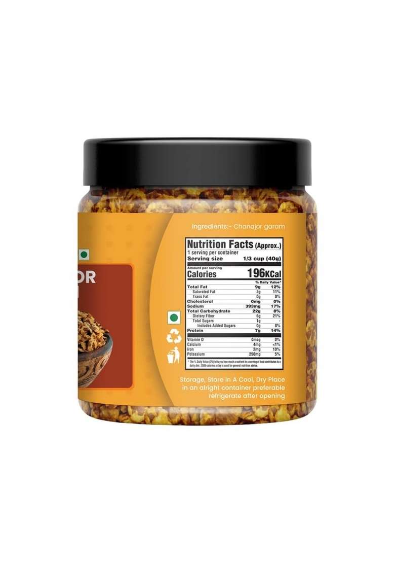 Nutrizaika Chana Jor Garam | Spicy Crunchy Roasted Snack High Protein Fiber Traditional Indian Namkeen |1Kg - Indya