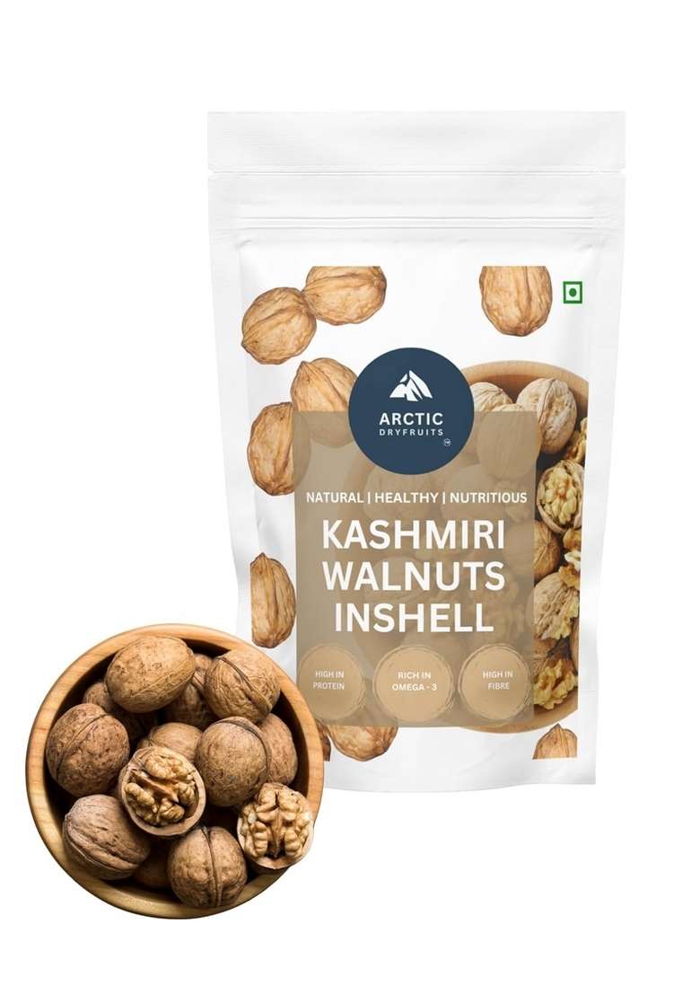 Arctic Dryfruits Kashmiri Walnuts Inshell 500G | Quality In Shell Whole Fresh Natural Premium Akhrot Giri Rich Omega 3 Protein And Antioxidants - Indya