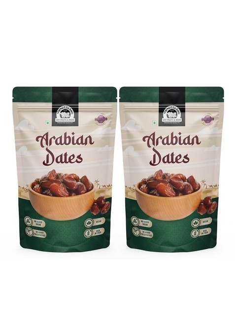 Wonderland Foods Device 1Kg 500G X 2 Premium Arabian Dates | Soft And Chewy Texture Khajur Khajoor No Preservatives Added Sugar Rich In Iron Fibre Vitamins Fresh
