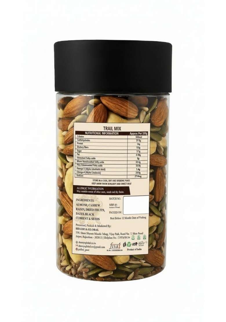 Prithvi Pure Premium Mixed Dry Fruits And Seeds 500G Pack Nutritious Blend Of Nuts Resealable Package For Daily Snacking Cooking - Indya