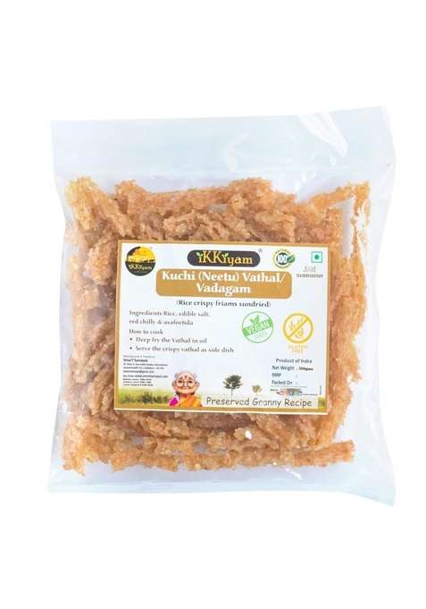Ikkiyam Kuchi Neetu Rice Vathal 350G | Arisi Koozh Gluten Free South Indian Healthy Snack No Onion Garlic Traditional Crispy Vadagam For Cooking Snacking
