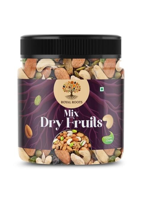 Royal Roots Healthy Mixed Dry Fruits Nutmix|Blend Of Dried Almonds Cashews Black Green Raisins Cranberries More 450G