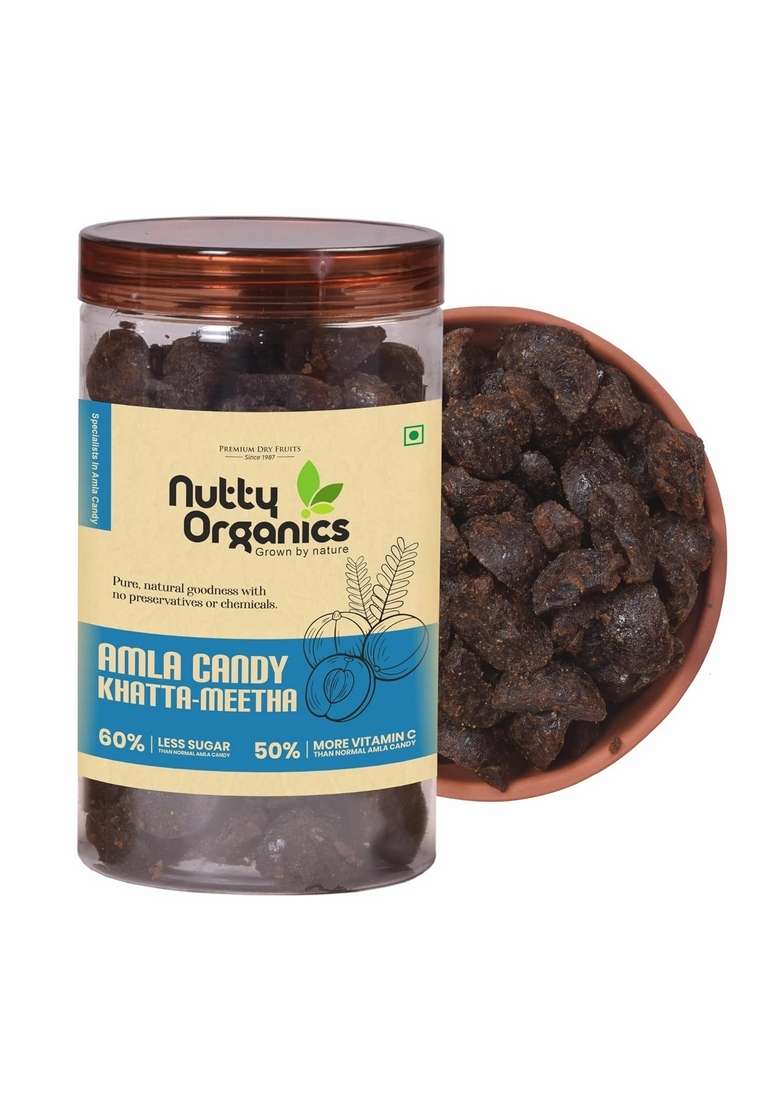 Nutty Organics Chatpata Amla Candy 400 Gm | Tangy Spicy Snack Vitamin C Rich Natural Immunity Booster Healthy And Flavorful Treat - Indya