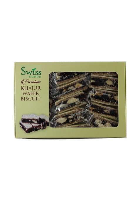 Swiss Naturals Khajur Wafer Biscuit | Sugar Free Dates Barfi 200G [ Dry Fruits ]