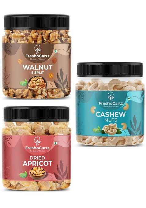 Freshocartz Dry Fruits Combo Rakhi Fruit Hamper Set For Brother Bhaiya And Bhabhi | Cashew Nuts Almonds Walnut Kernels 250G Each Kaju Badam Akhrot