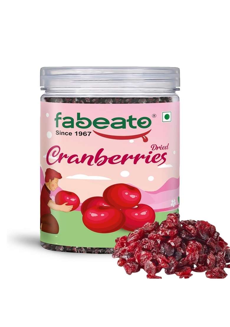 Fabeato Premium Dried Cranberries 250G Cranberry Healthy Snack For Kids And Adults Sweet Sliced Rich In Antioxidants Fiber No Preservatives - Indya
