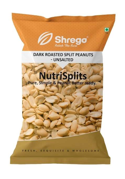 Shrego Nutrisplits Dark Roasted Split Peanuts Unsalted | Ready To Blend High Protein Gluten Free Peanut Butter No Added Oil Or Salt 1000 G