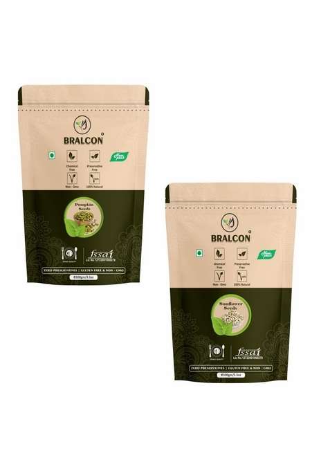 Bralcon Organic Seeds Combo Sunflower 100G Pumpkin | Raw Unroasted For Eating Protein And Fiber Rich Superfood