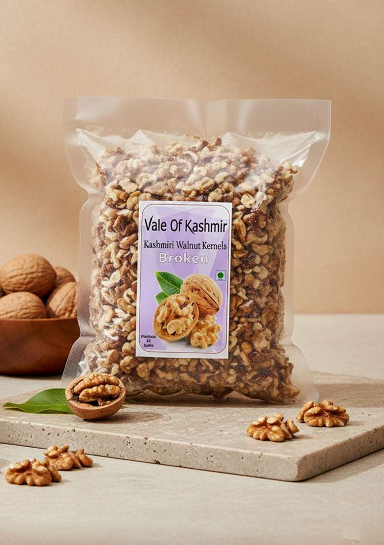 Vale Of Kashmir Broken Walnut Kernels Without Shell 500 G Akhrot Tukda Giri Kashmiri Walnuts - Indya