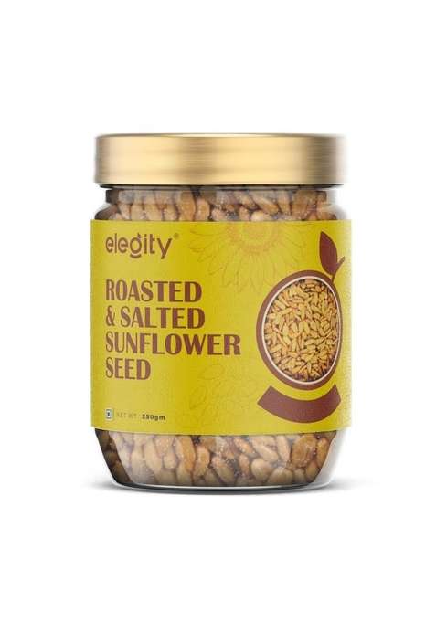 Elegity Roasted Salted Sunflower Seeds 250 Gm | Premium Organic Nutrient Packed Ideal For Weight Loss High Protein Rich In Fiber Your Ultimate Healthy Snack Preservative Free Fresh