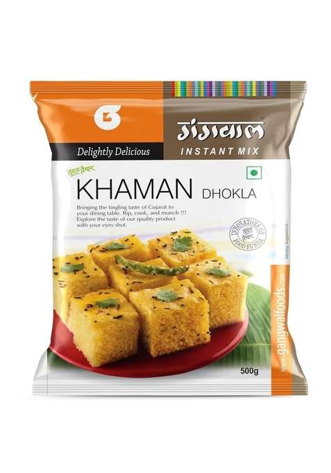 Gangwal Khaman Mix 500G |Gujrati Dhokla Instant | Ready To Cook Gujarati Snack Soft Spongy In Minutes 100 Natural Ingredients Gluten Free No Preservatives Authentic Taste